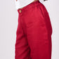 Cherry Red Flat Front Linen Pants