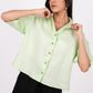 Kiwi Green Linen Drooping Shoulder Shirt