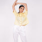 Sunshine Yellow Linen Drooping Shoulder Shirt