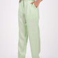 Kiwi Green Flat Front Linen Pants