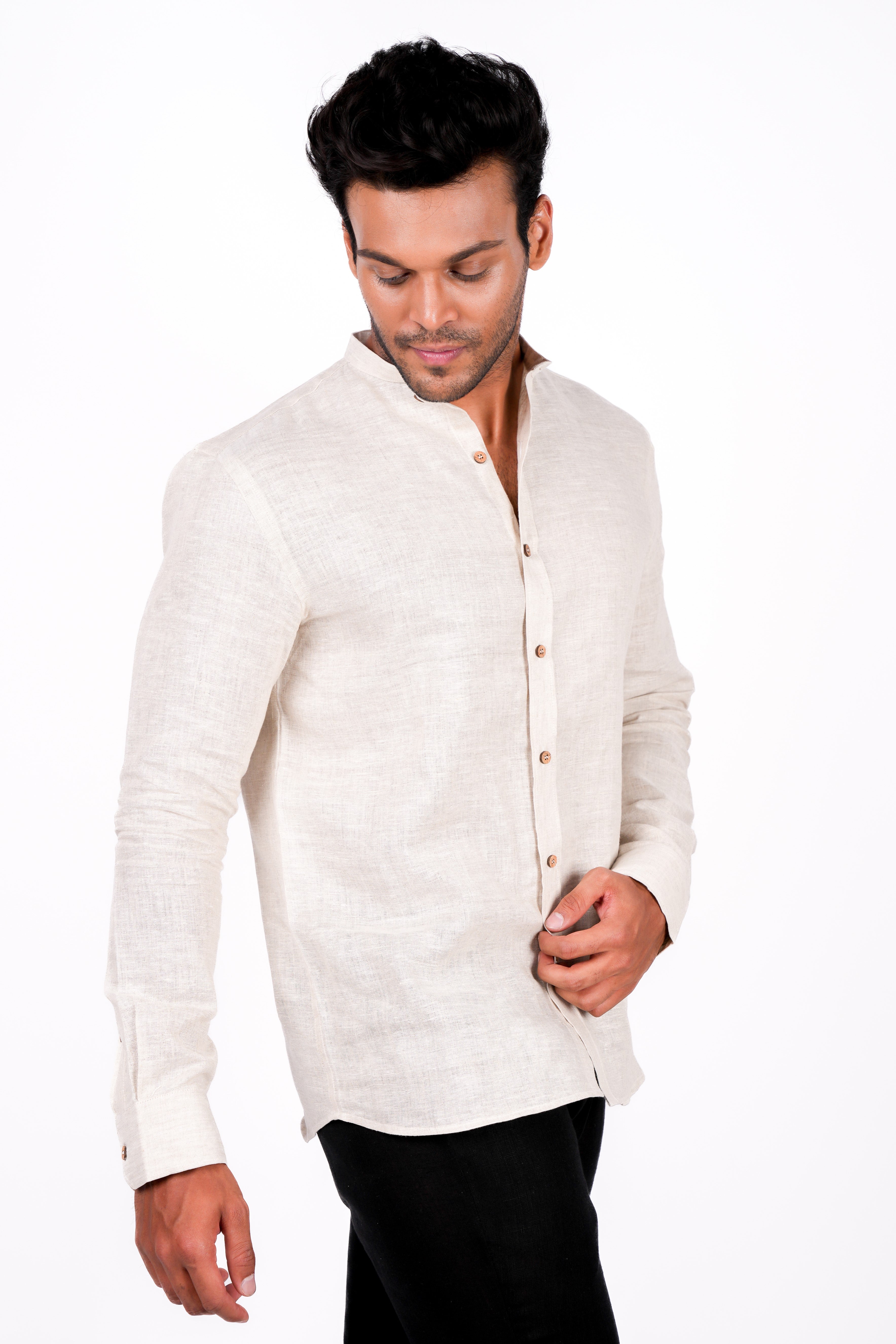 Earthy Natural Linen Shirt for Men – LININ