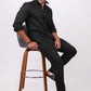 Midnight Black Co-ord Set- Includes Pair of Pants and Regular Collar shirt