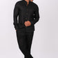 Midnight Black Co-ord Set- Includes Pair of Pants and Chinese Collar shirt