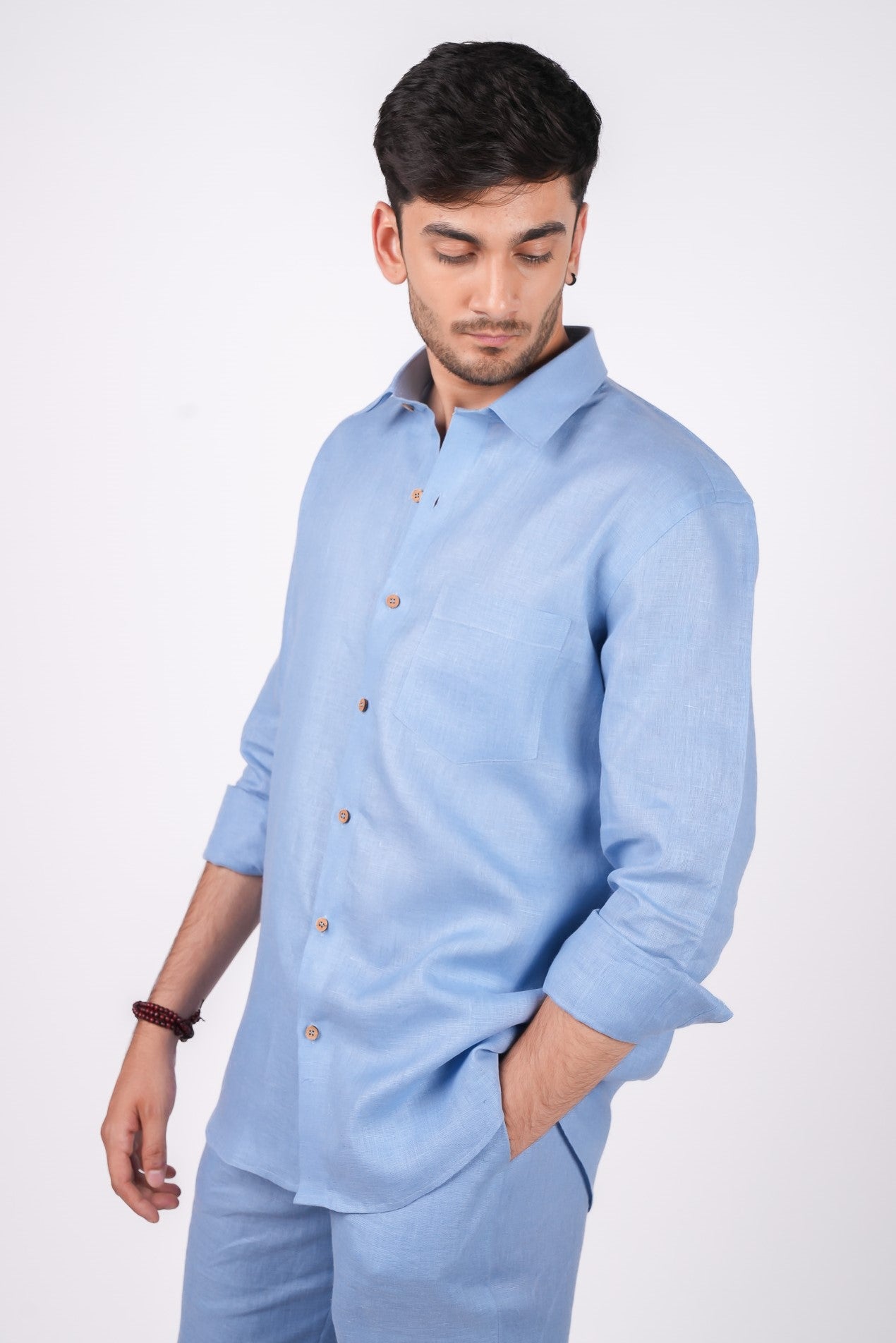 Ocean Blue Regular Collar Shirt