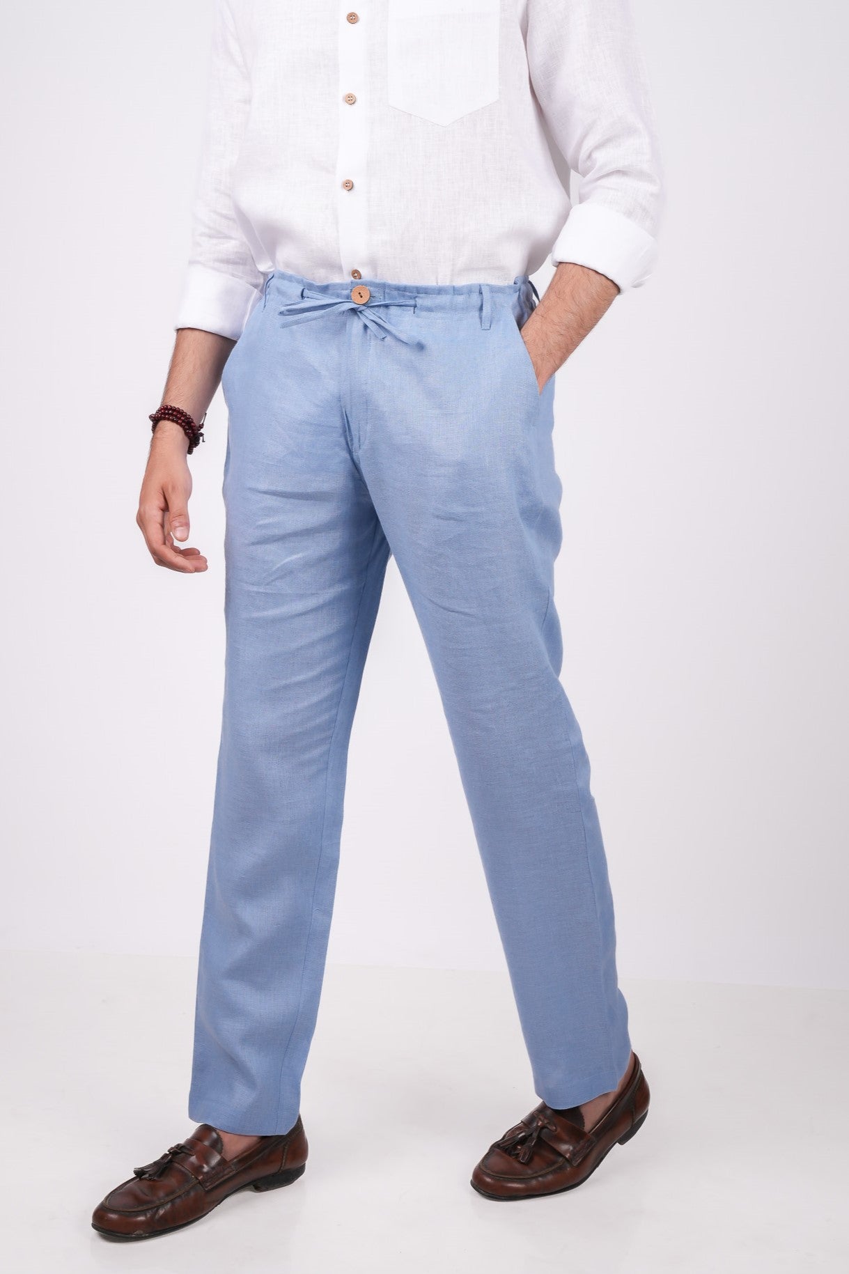 Ocean Blue Linen Pants