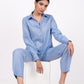 Ocean Blue Linen Co-Ord Set - Includes Pair of Pants and Full Sleeves Shirt