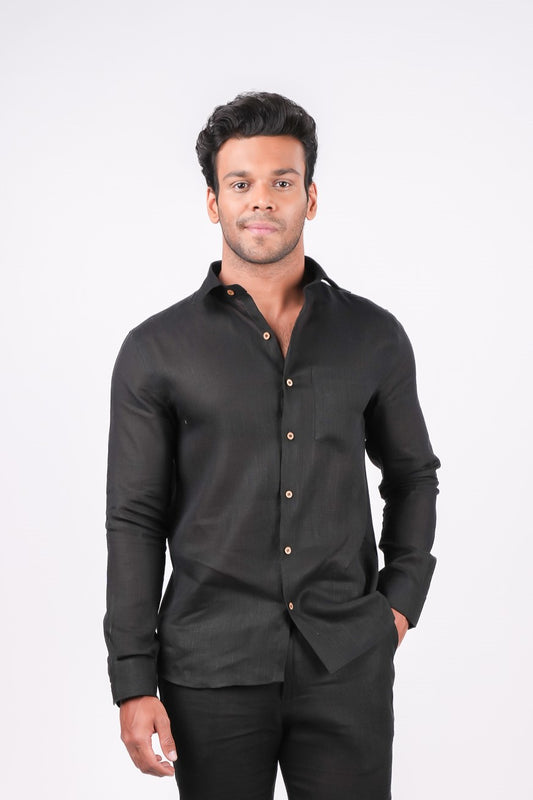 Midnight Black Regular Collar Shirt