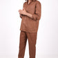 Mocha Brown Co-ord Set- Includes Pair of Pants and Regular Collar shirt