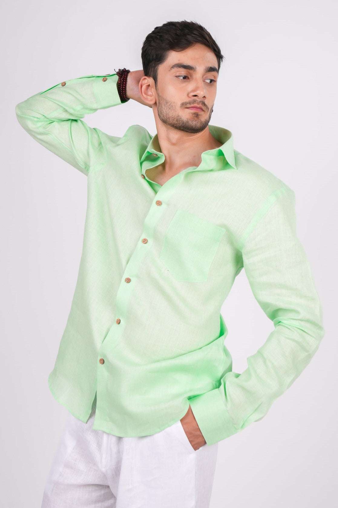 Kiwi Green Regular Collar Shirt