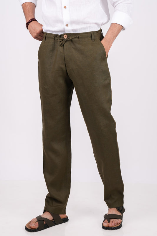 Forest Green Linen Pants