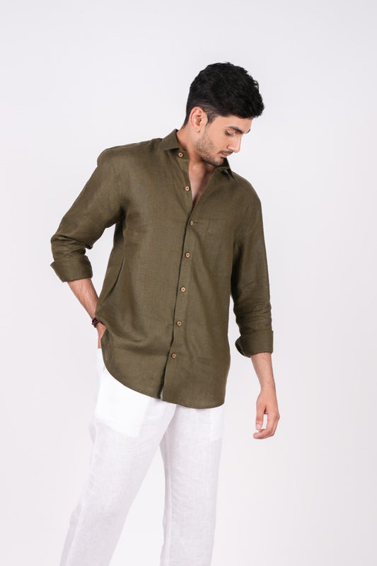 Forest Green Regular Collar Shirt