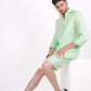 Kiwi Green Co-ord Set- Includes Pair of Shorts and Regular Collar shirt