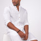 Pearl White Co-ord Set- Includes Pair of Shorts and Chinese Collar shirt