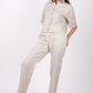 Earthy Natural Linen Co-Ord Set - Includes Pair of Pants and Half Sleeves Drooping Shoulder Shirt