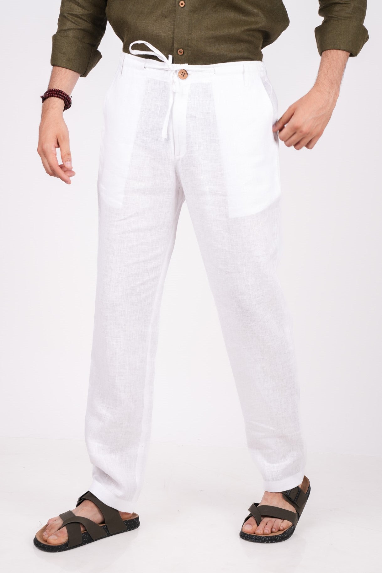 Pearl White Linen Pants