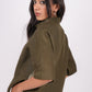 Forest Green Linen Drooping Shoulder Shirt