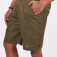 Forest Green Linen Shorts