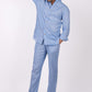 Ocean Blue Co-ord Set- Includes Pair of Pants and Chinese Collar shirt