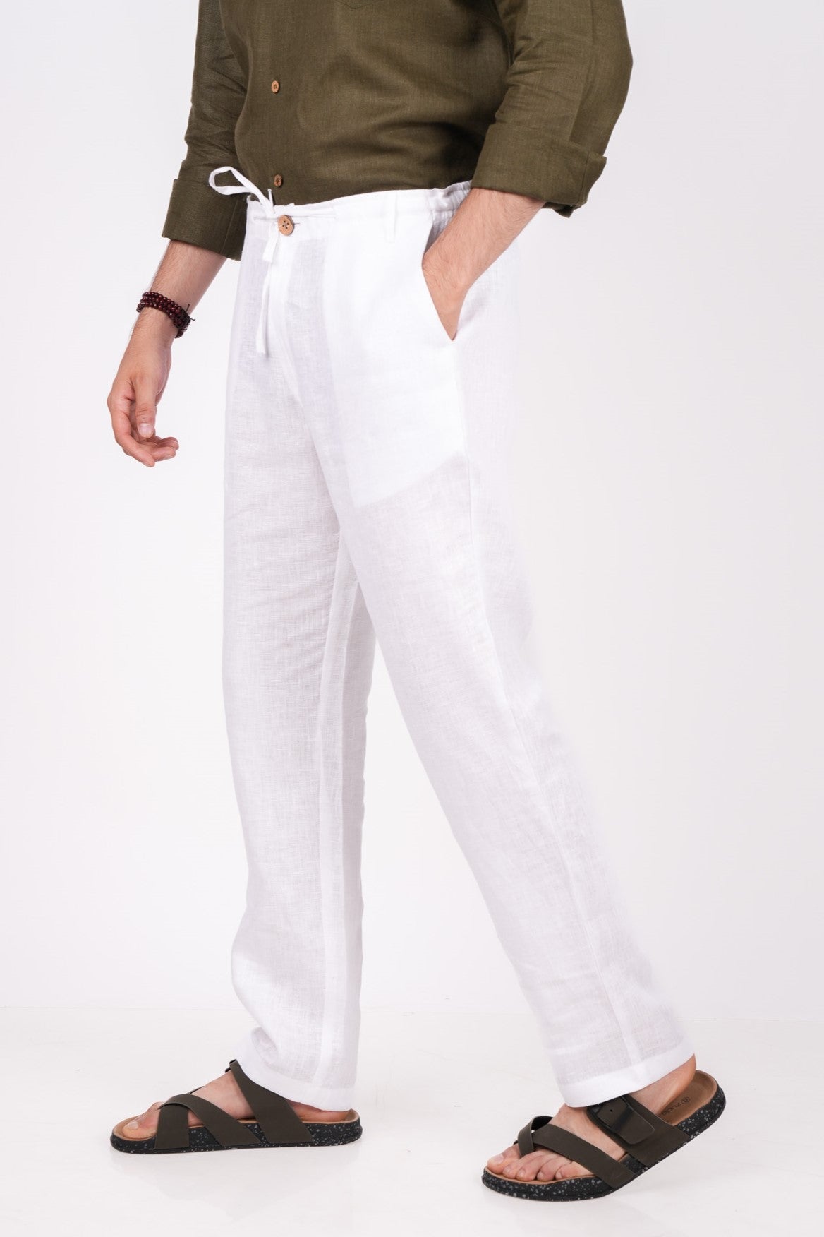 Pearl White Linen Pants