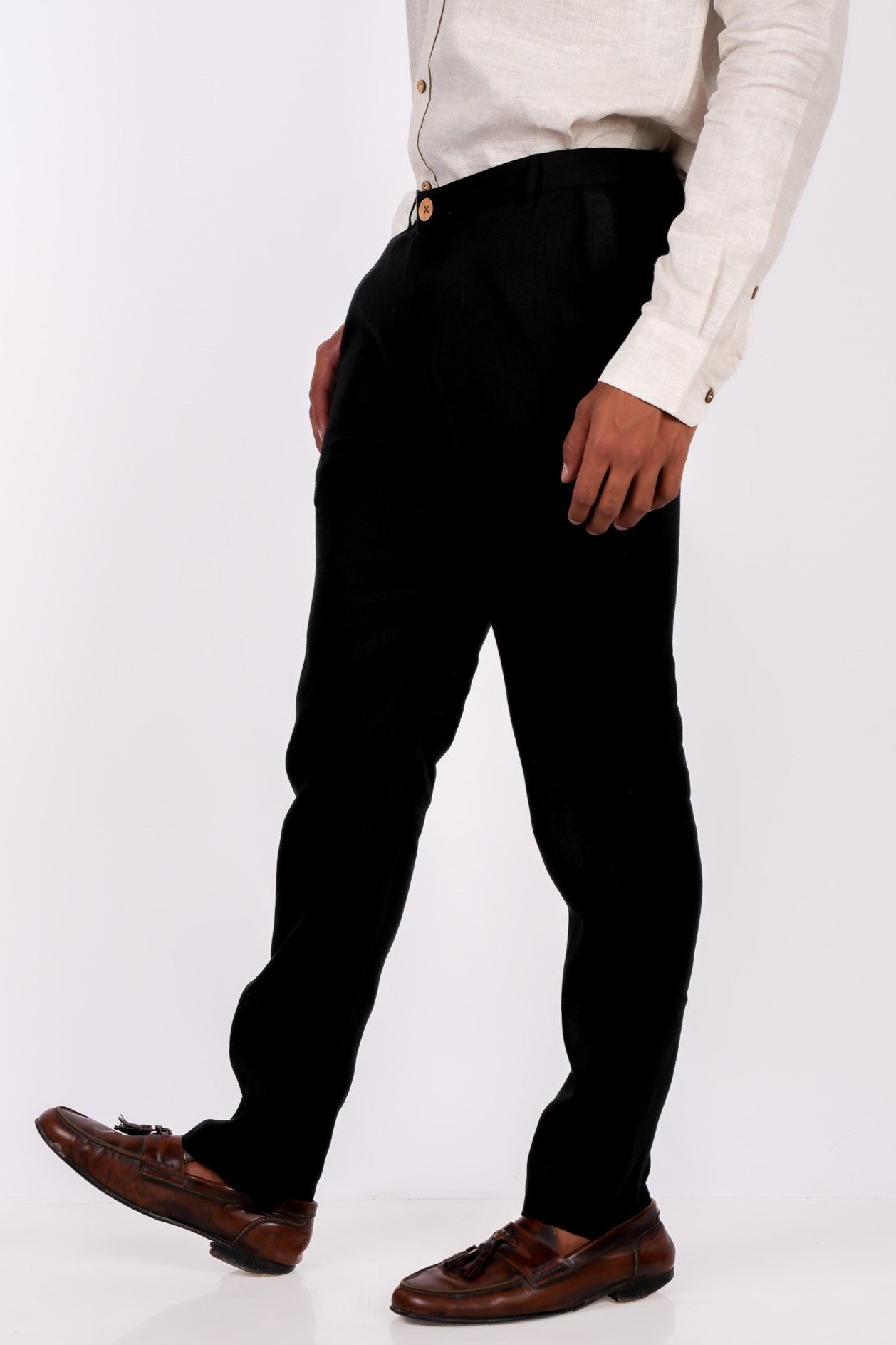 Midnight Black Linen Pants