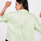 Kiwi Green Linen Drooping Shoulder Shirt