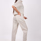 Earthy Natural Flat Front Linen Pants