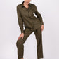 Forest Green Linen Co-Ord Set - Includes Pair of Pants and Full Sleeves Shirt