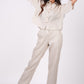 Earthy Natural Linen Co-Ord Set - Includes Pair of Pants and Half Sleeves Drooping Shoulder Shirt