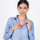 Ocean Blue Full Sleeves Spread Collar Linen Shirt