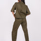 Forest Green Linen Co-Ord Set - Includes Pair of Pants and Half Sleeves Drooping Shoulder Shirt