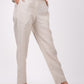 Earthy Natural Flat Front Linen Pants