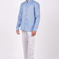 Ocean Blue Chinese Collar Shirt