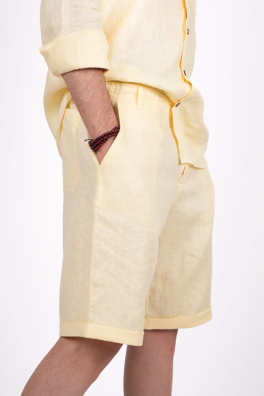 Sunshine Yellow Linen Shorts