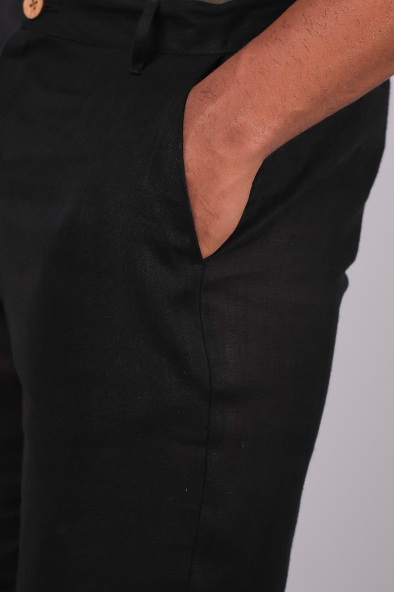 Midnight Black Linen Shorts