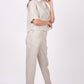 Earthy Natural Linen Co-Ord Set - Includes Pair of Pants and Half Sleeves Drooping Shoulder Shirt