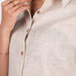 Earthy Natural Full Sleeves Spread Collar Linen Shirt