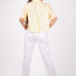 Sunshine Yellow Linen Drooping Shoulder Shirt