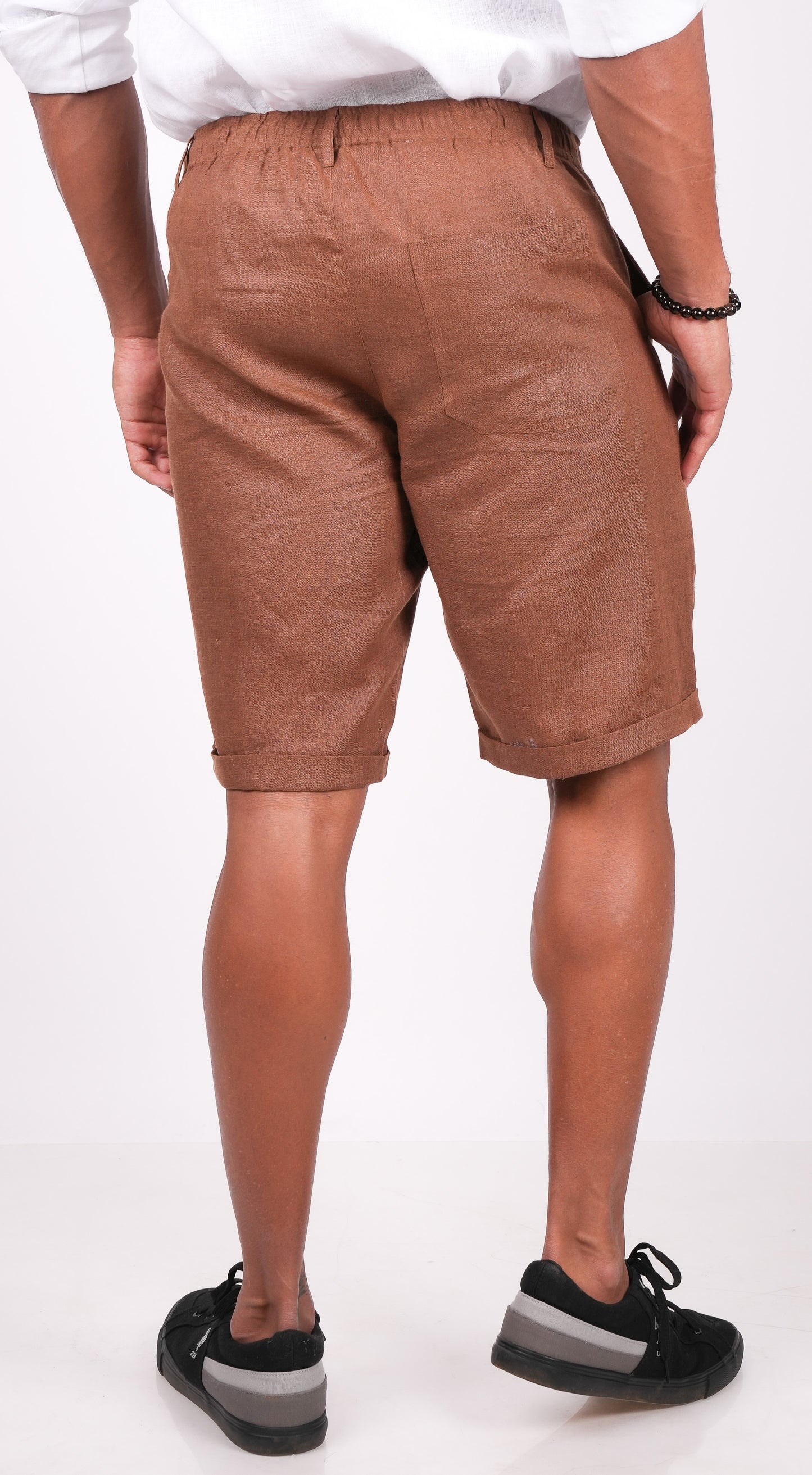 Mocha Brown Linen Shorts