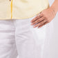 Pearl White Flat Front Linen Pants