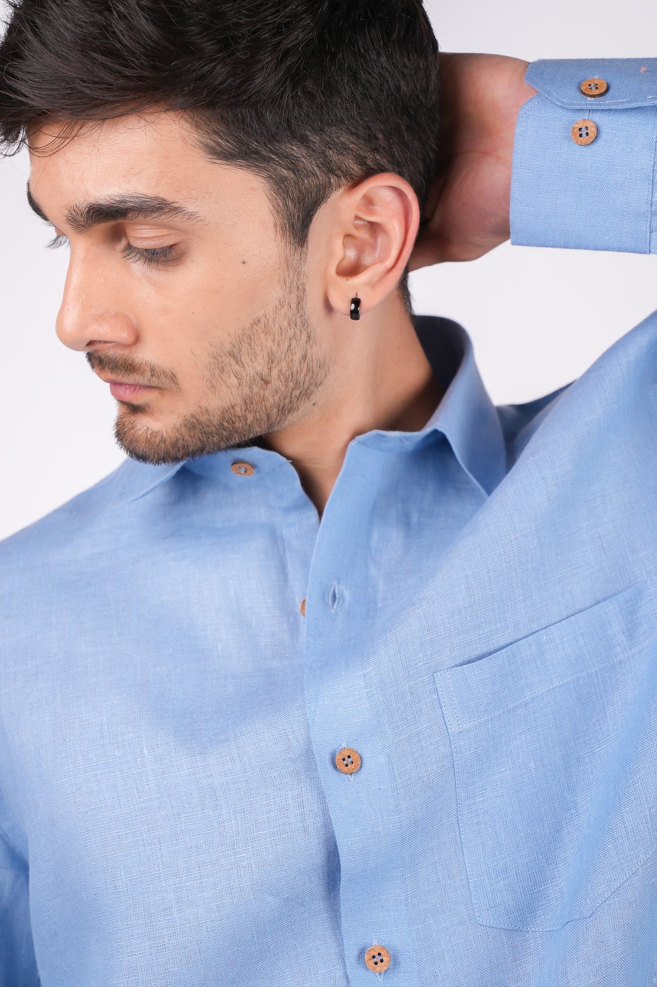 Ocean Blue Regular Collar Shirt