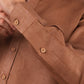 Mocha Brown Chinese Collar Shirt