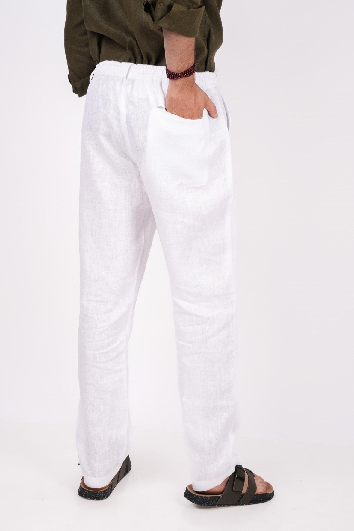 Pearl White Linen Pants