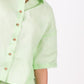 Kiwi Green Linen Co-Ord Set - Includes Pair of Shorts and Half Sleeves Drooping Shoulder Shirt