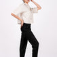 Midnight Black Flat Front Linen Pants