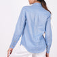 Ocean Blue Full Sleeves Spread Collar Linen Shirt