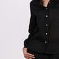 Midnight Black Full Sleeves Spread Collar Linen Shirt