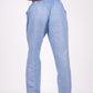 Ocean Blue Flat Front Linen Pants