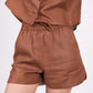 Mocha Brown Linen Shorts