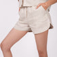 Earthy Natural Linen Co-Ord Set - Includes Pair of Shorts and Half Sleeves Drooping Shoulder Shirt