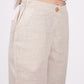 Earthy Natural Flat Front Linen Pants